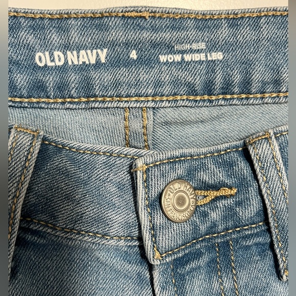 Old Navy Wow Wide Leg Jeans High Rise Size 4 Light Wash Boho Baggy Y2K 27x30 - Picture 4 of 7